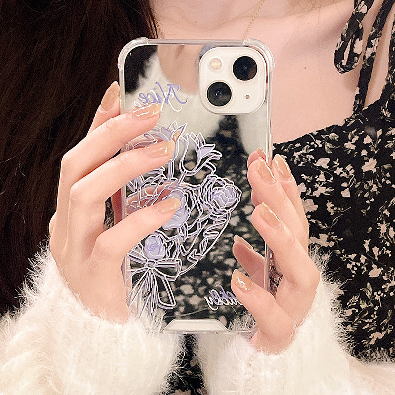 Purple Mirror Floral Case