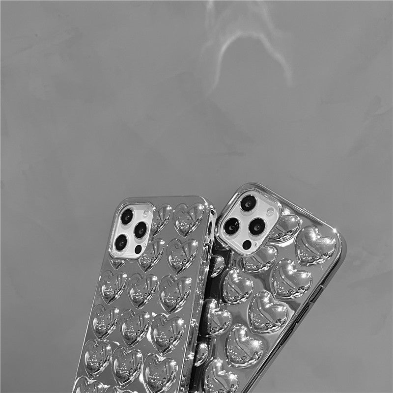 Silver Solid Hearr Graphic iPhone Case