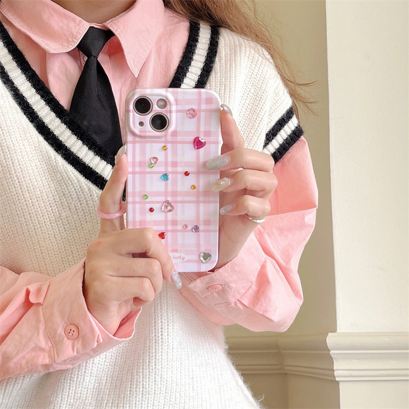 Diamond Heart Plaid Case