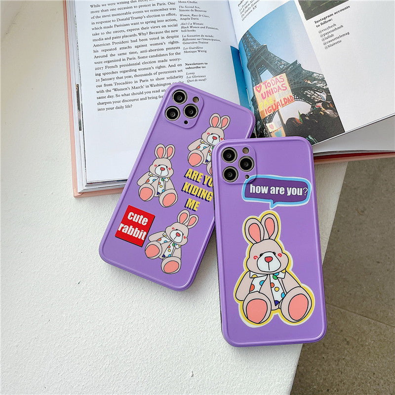 Are you kidding Purple Teddy iPhone Case