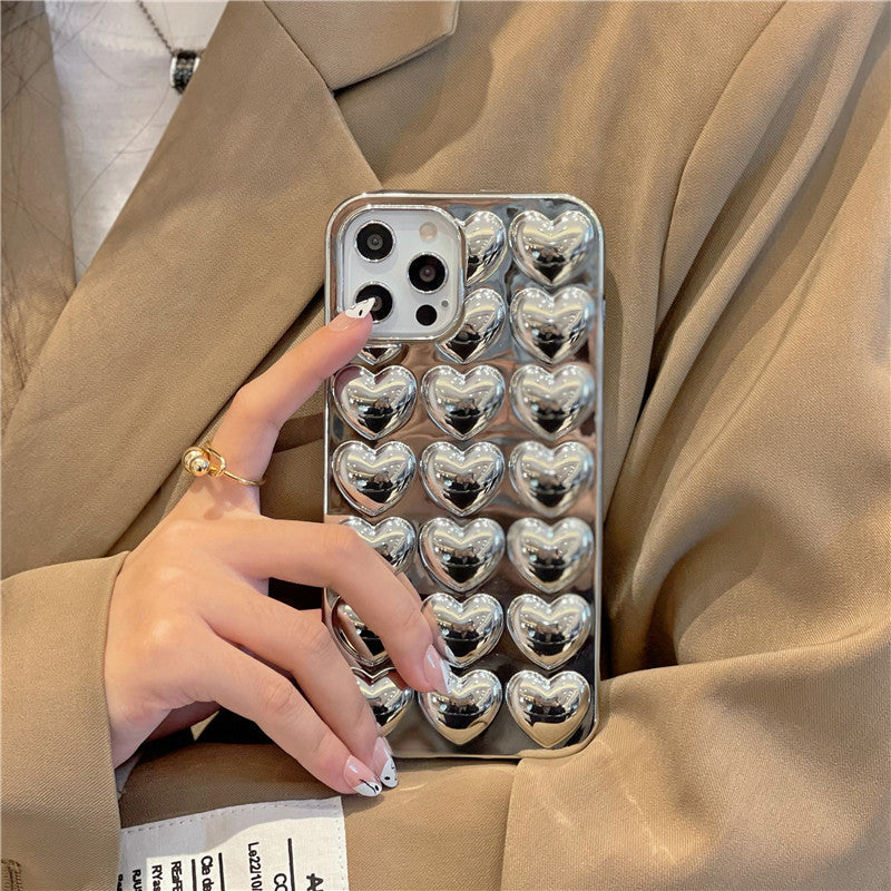 Silver Solid Hearr Graphic iPhone Case