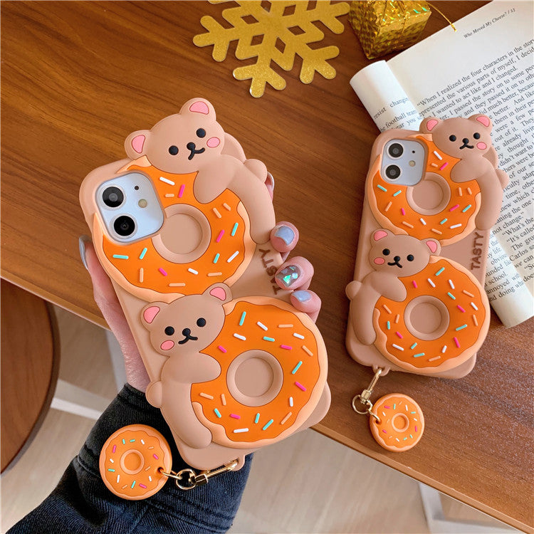 Donut Bear Silicone iPhone Case