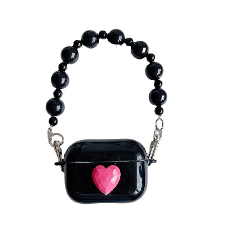 Pink Heart Black Pearl Case