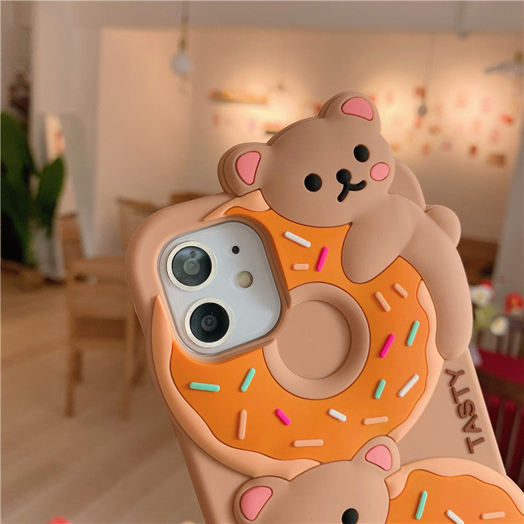 Donut Bear Silicone iPhone Case