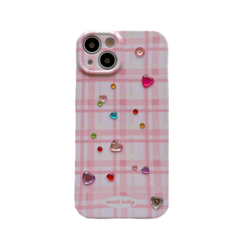 Diamond Heart Plaid Case