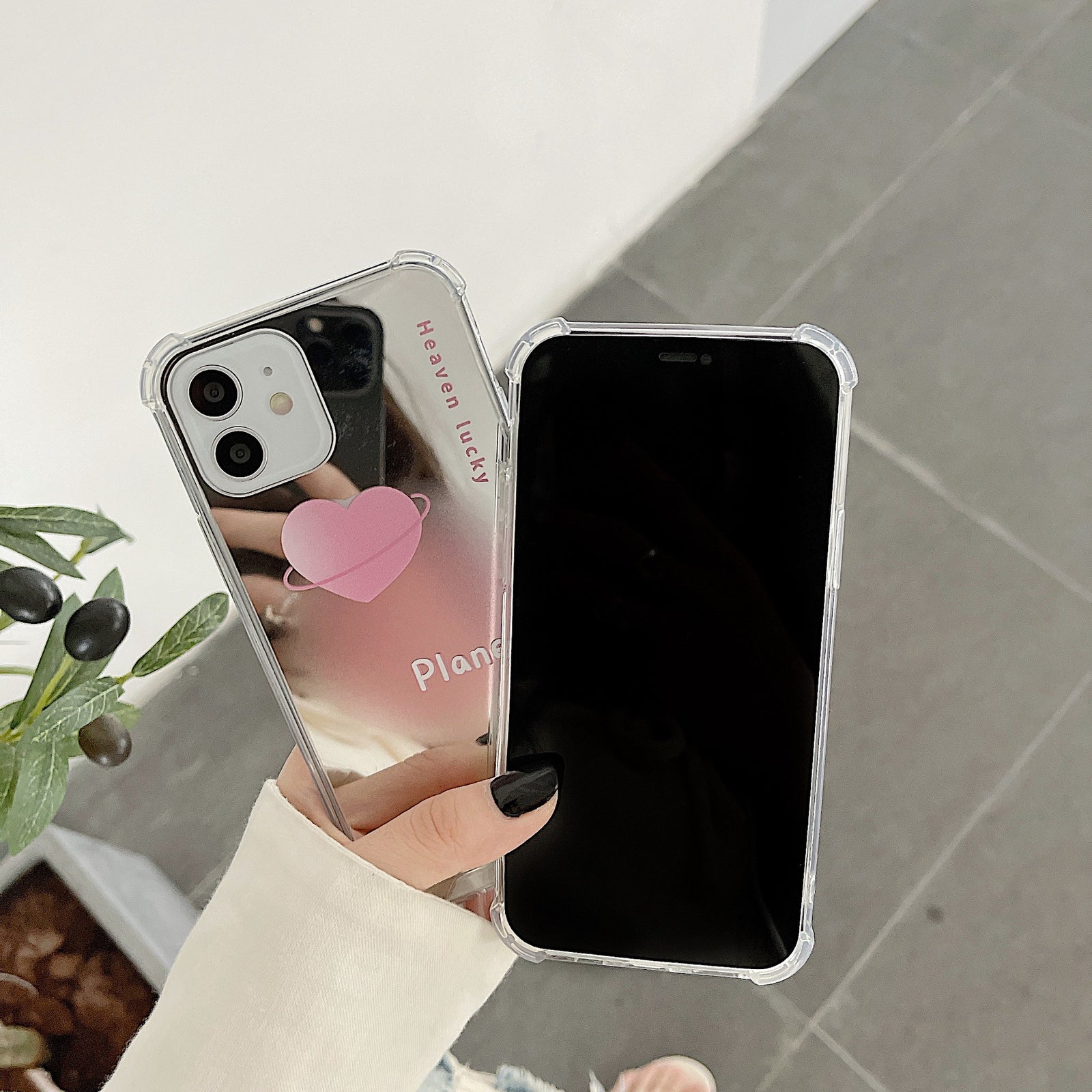 Heart Planet Mirror Case