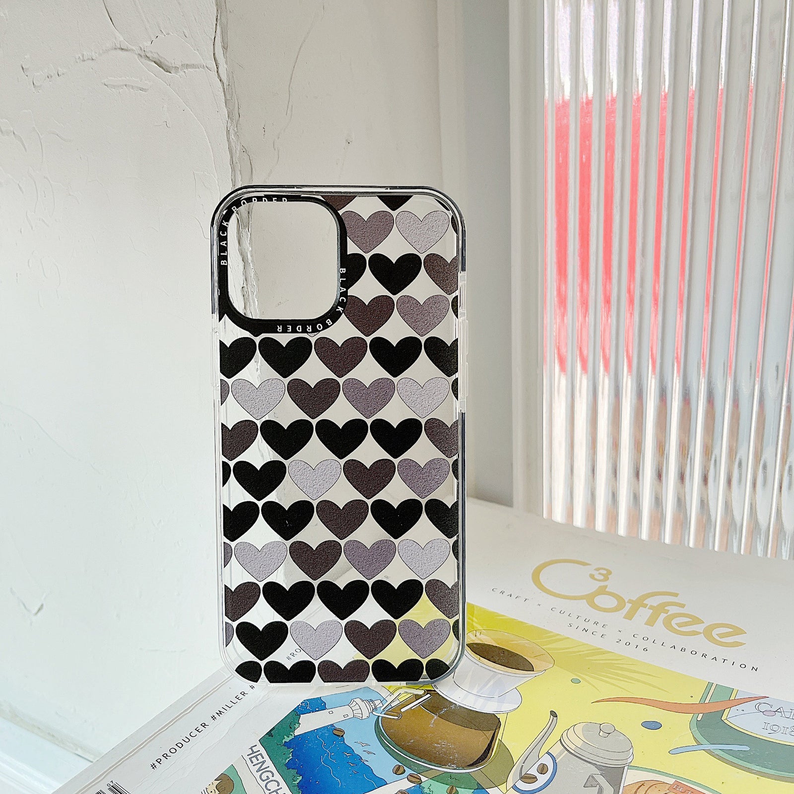 Heart Print Graphic iPhone Case