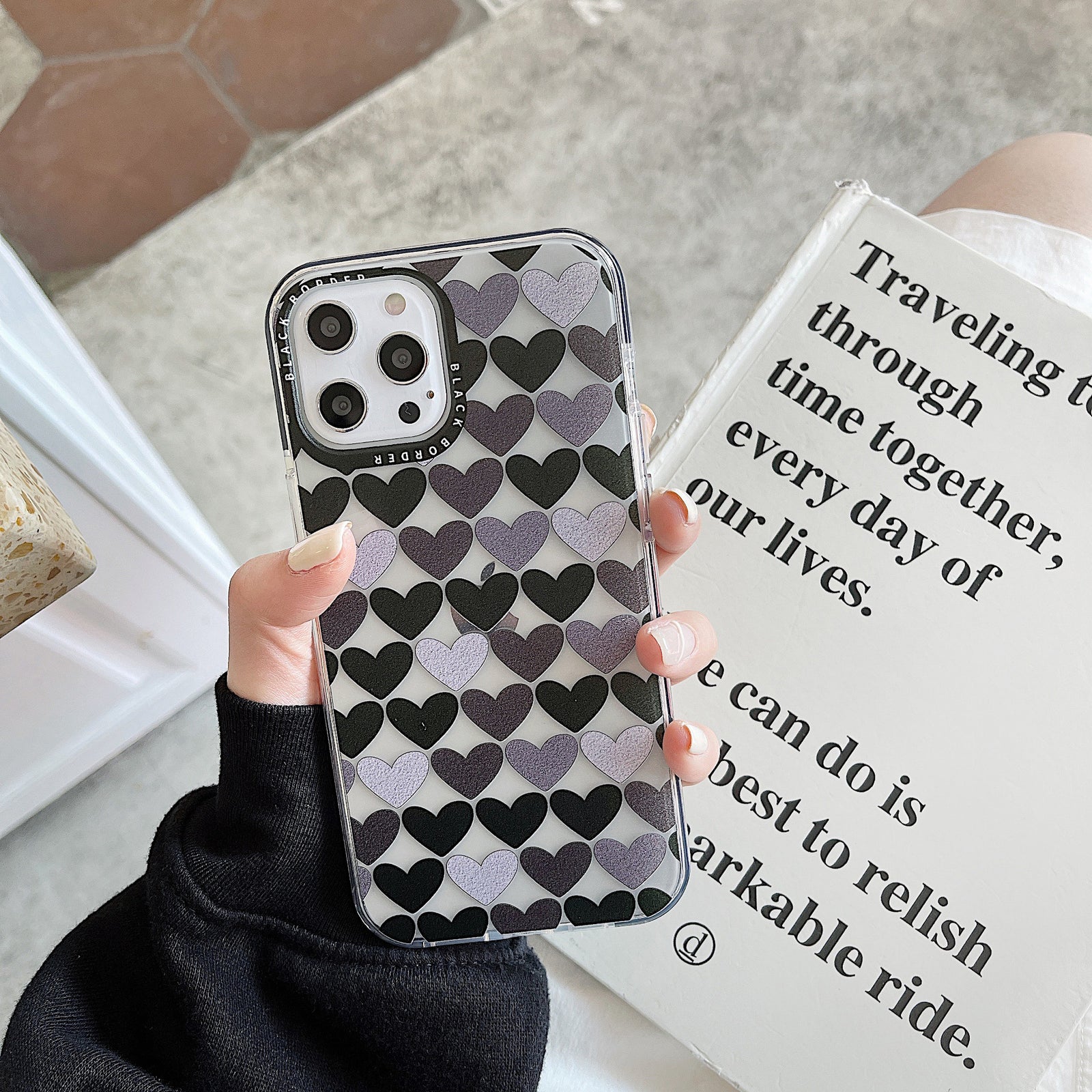 Heart Print Graphic iPhone Case