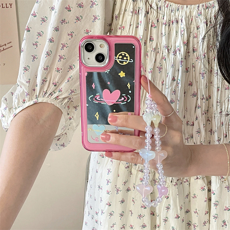 Heart Planet Mirror Case