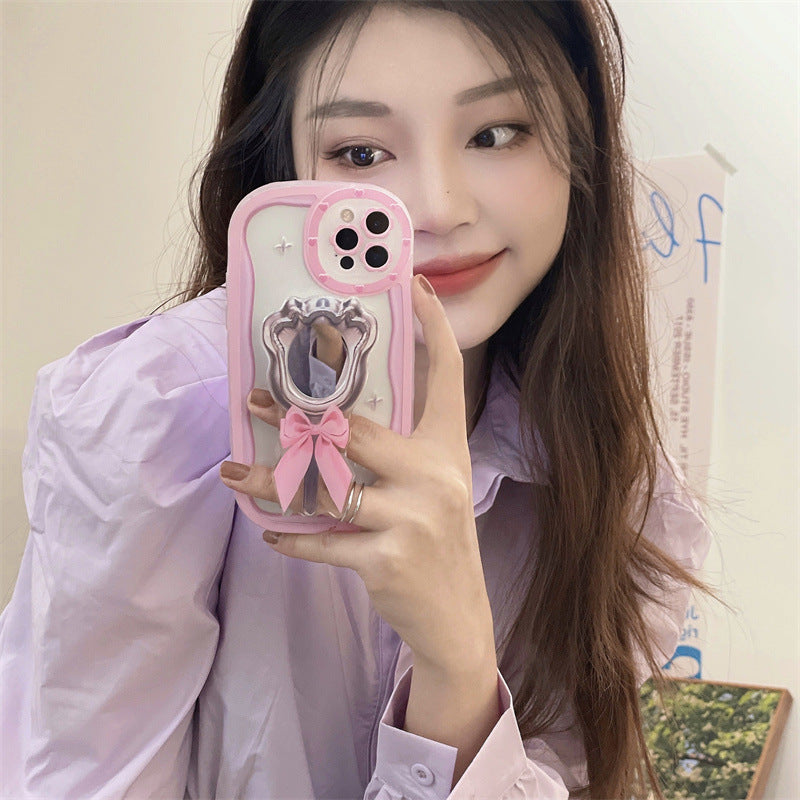 Pink Bow Mirror Case