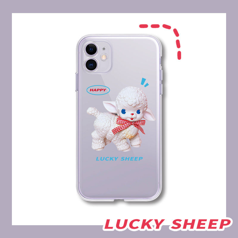 Happy Lucky Sheep Transparent iPhone Case