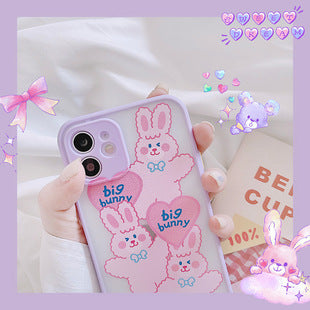 Lilac Big Bunny Transparent iPhone Case