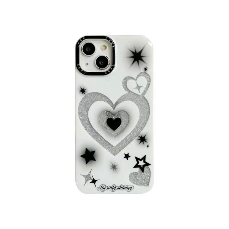 Starry Gradient Heart Glitter Case