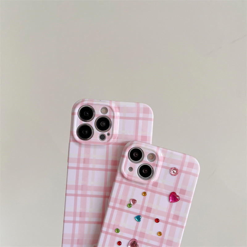 Diamond Heart Plaid Case