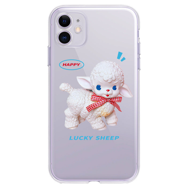 Happy Lucky Sheep Transparent iPhone Case