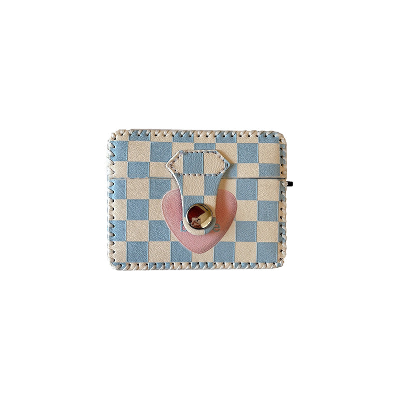 Brave Blue Plaid Button Bag