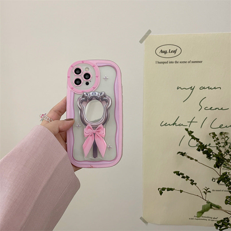 Pink Bow Mirror Case