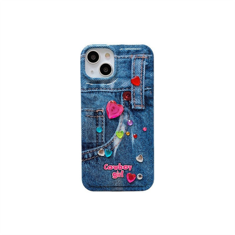 Bubble Heart Denim Case