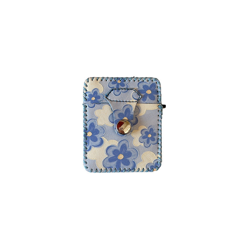 Blue Floral Button Bag