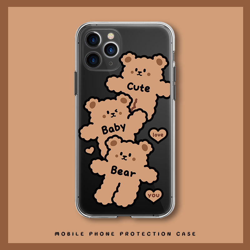 Triple Bear Transparent iPhone Case