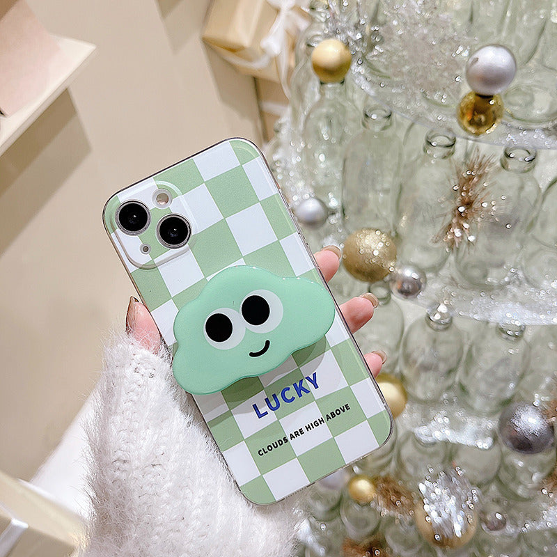 Green Clouds Plaid Case