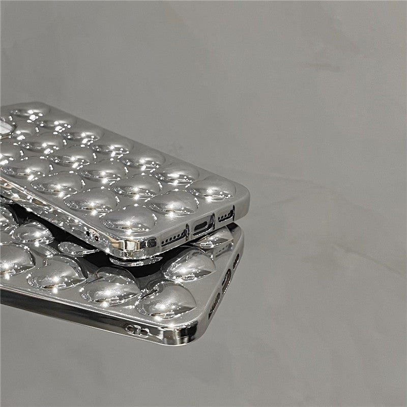 Silver Solid Hearr Graphic iPhone Case