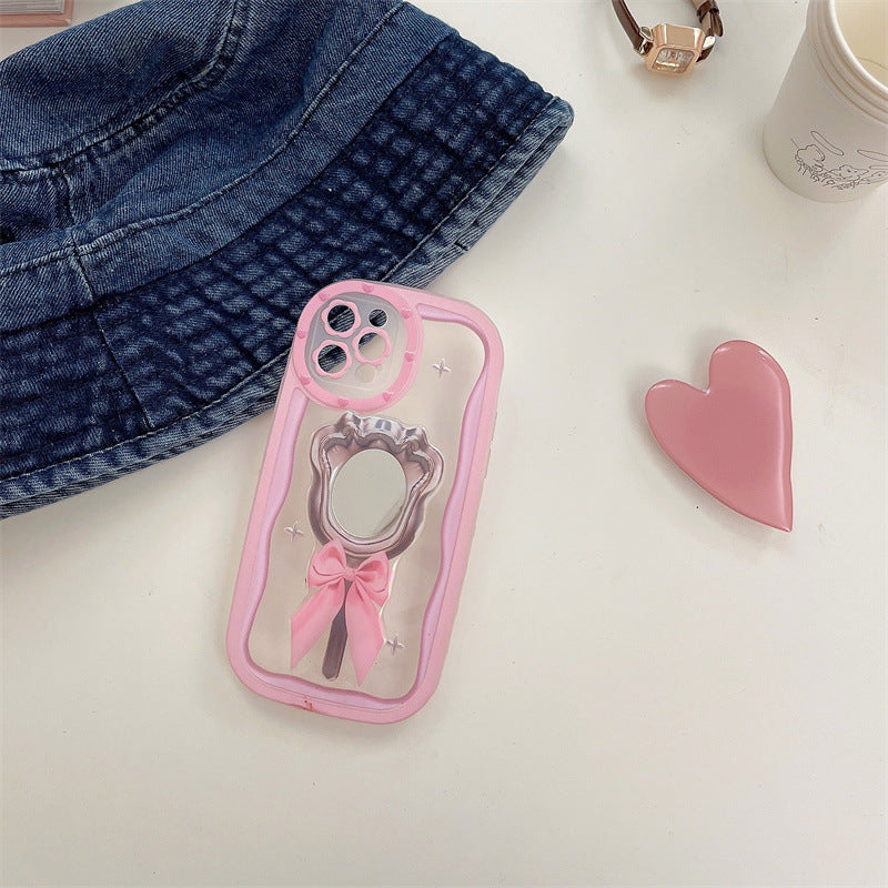 Pink Bow Mirror Case