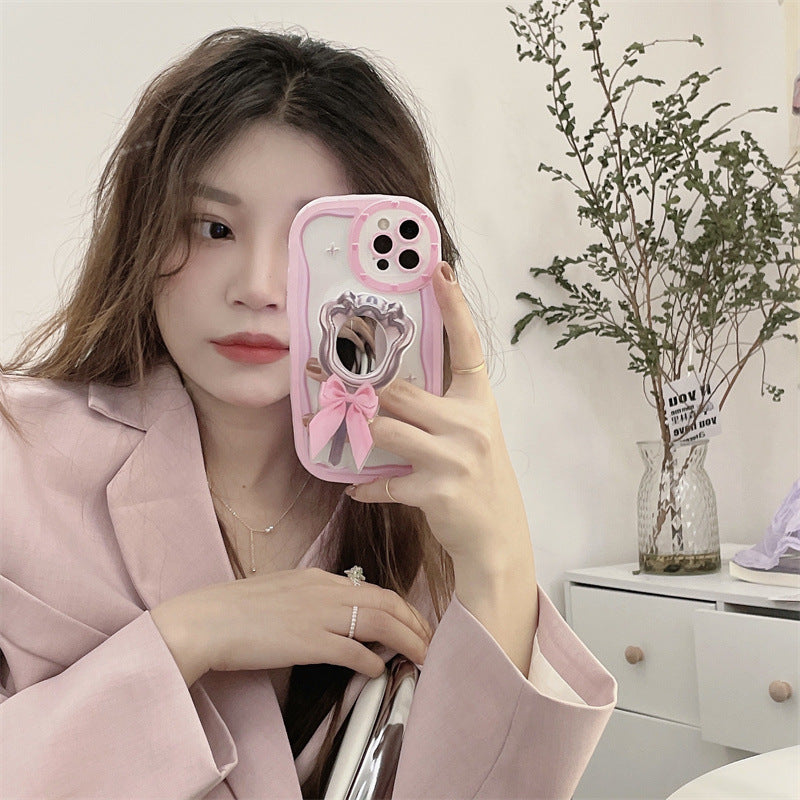 Pink Bow Mirror Case