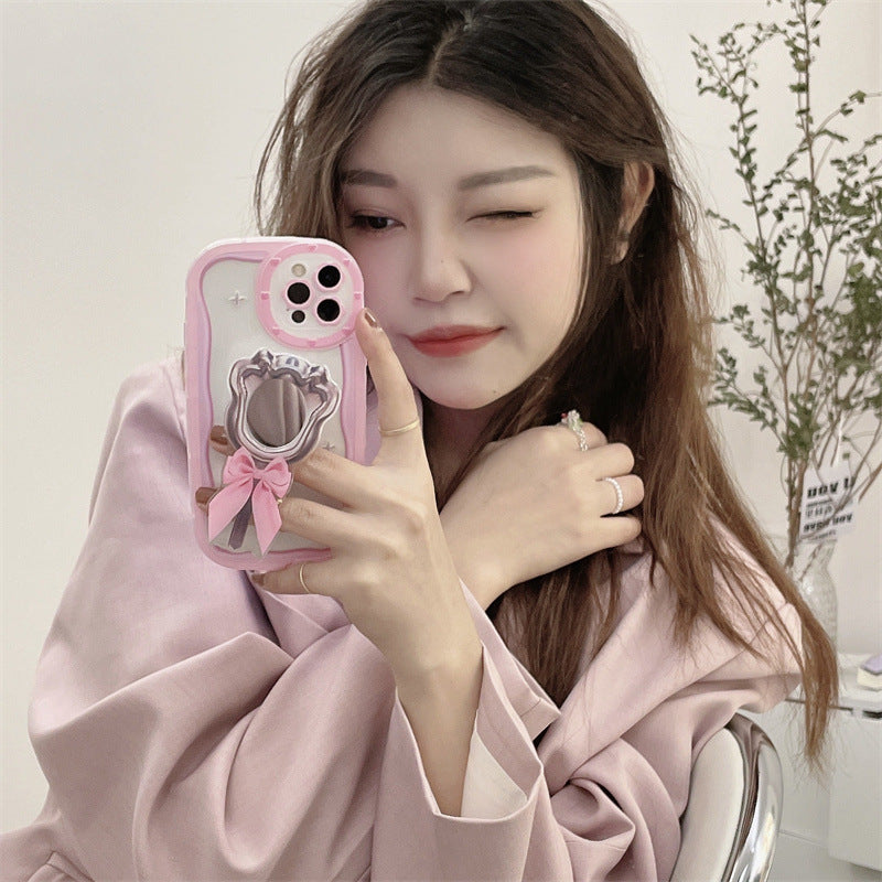 Pink Bow Mirror Case