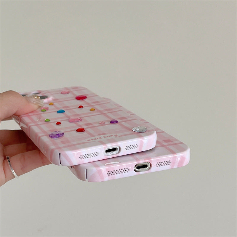 Diamond Heart Plaid Case