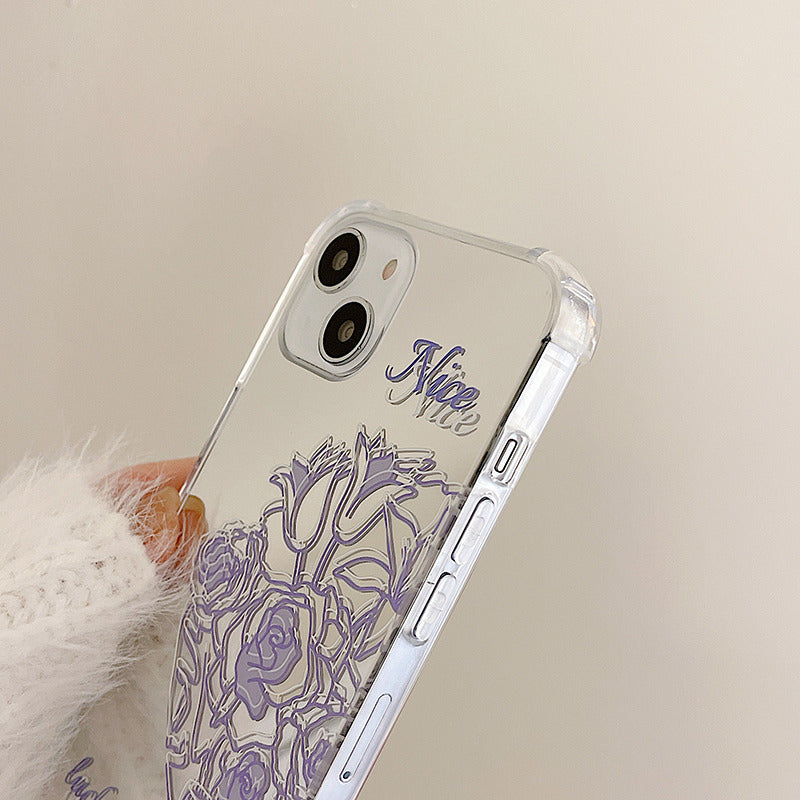 Purple Mirror Floral Case