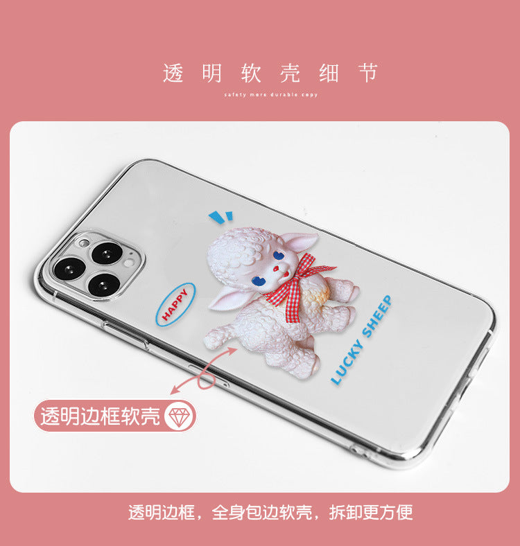 Happy Lucky Sheep Transparent iPhone Case